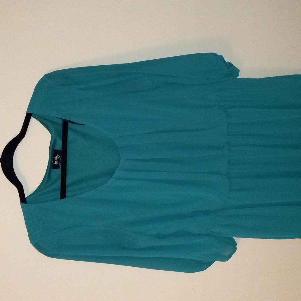 Emerald green dress 1X - Picture 2 of 2